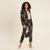 Pantalon droit réversible noir femme