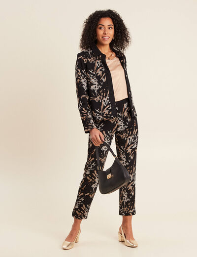 Pantalon droit réversible noir femme