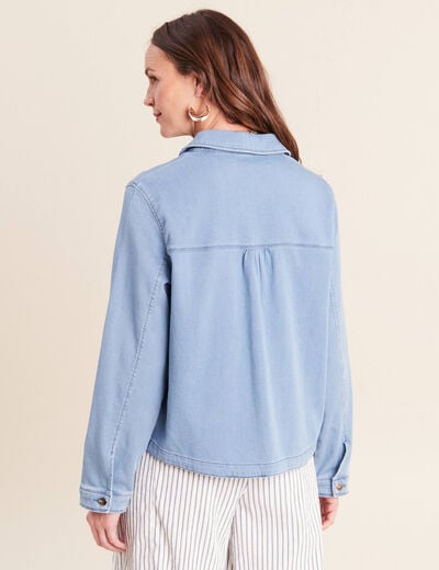 Veste jean manches longues denim bleach femme