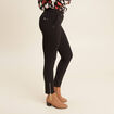 Pantalon ajusté détails zippés noir femme