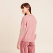 Pull col rond manches longues &agrave; sequins taupe femme