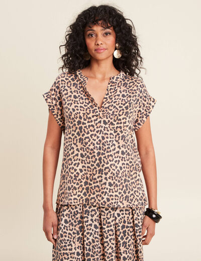 Blouse manches courtes sable femme