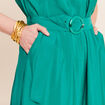 Robe &eacute;vas&eacute;e 3/4 sans manches ceinture vert menthe femme