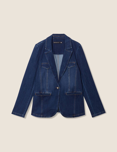 Veste tailleur en jean denim brut femme