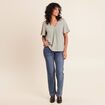 T-shirt bi-mati&egrave;re manches courtes vert clair femme