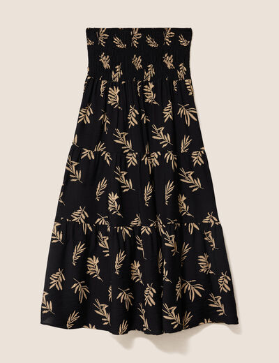 Jupe avec broderie noir femme