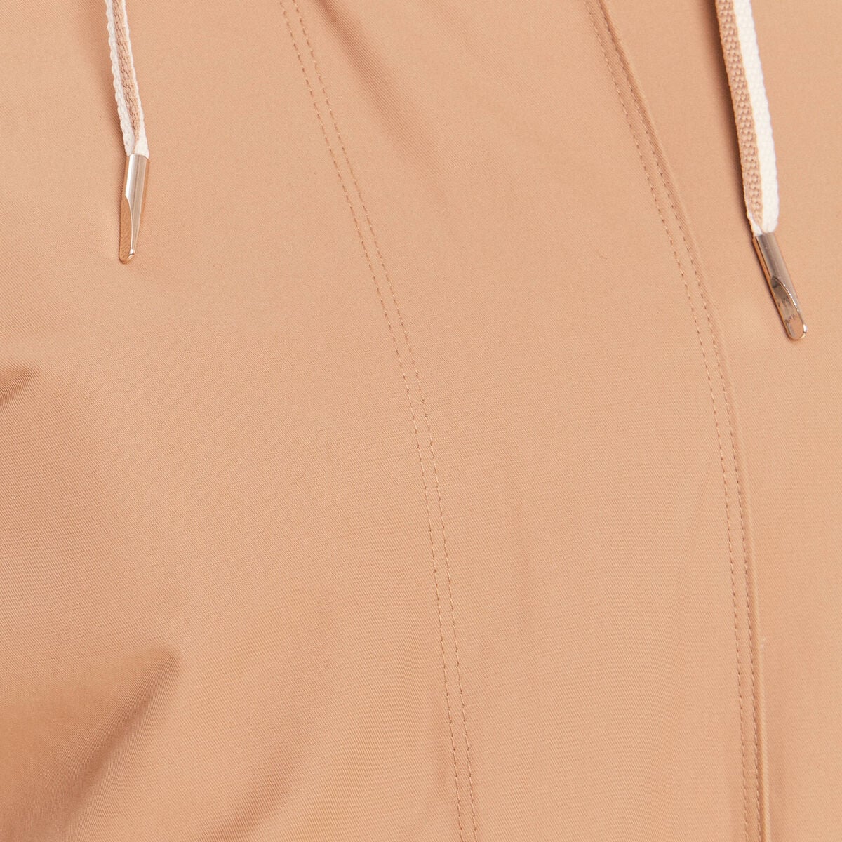 Parka &agrave; capuche taille ajustable taupe femme