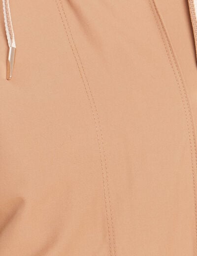Parka &agrave; capuche taille ajustable taupe femme