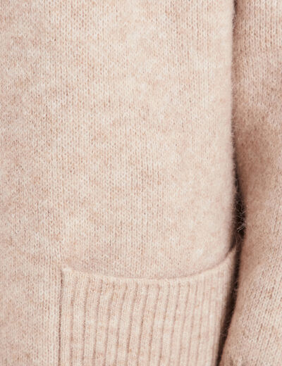Gilet manches longues avec poches creme femme