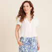 Blouse manches courtes ecru femme