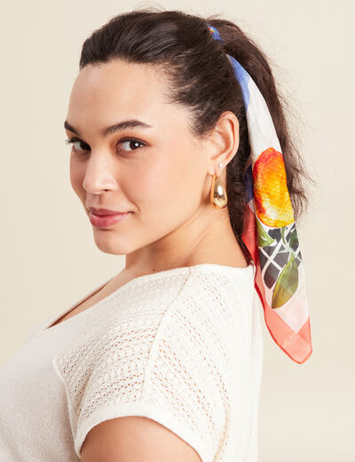 Foulard 100% soie multicolore femme