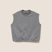 Bomber sans manches bas resserr&eacute; gris femme