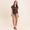 Chemise ample manches courtes noir femme