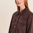 Veste doubl&eacute;e marron fonc&eacute; femme