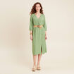 Robe droite ceinturée vert femme