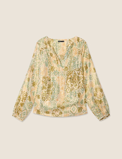 Blouse manches longues vert clair femme