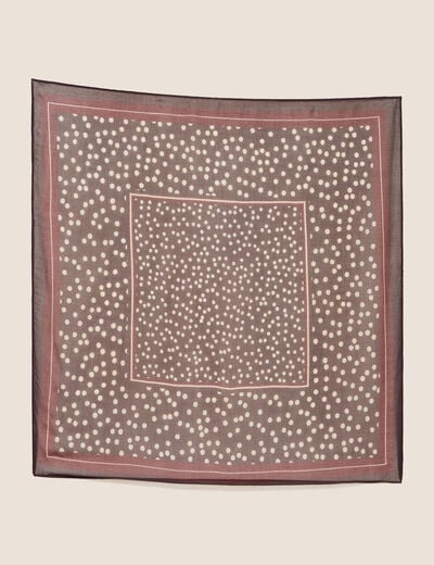 Foulard en tissu fluide marron fonc&eacute; femme