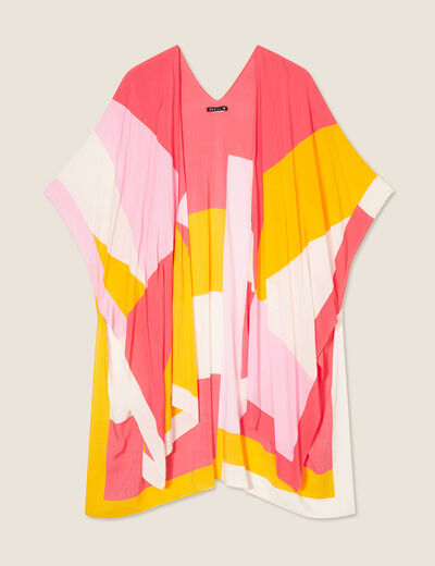 Kimono long fluide multicolore femme