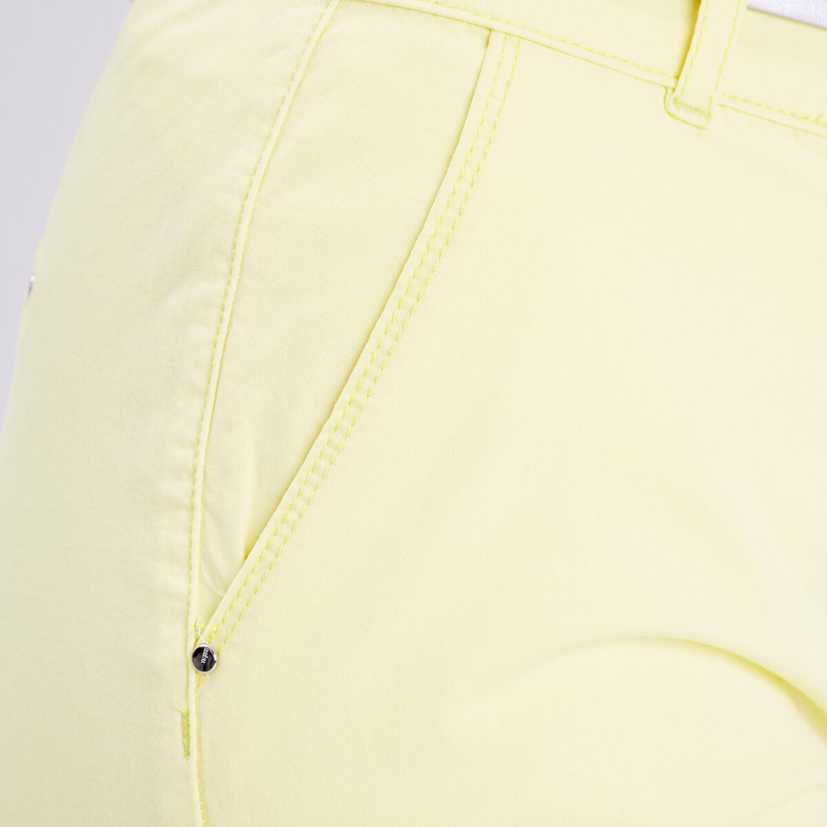 Pantalon chino droit jaune pastel femme