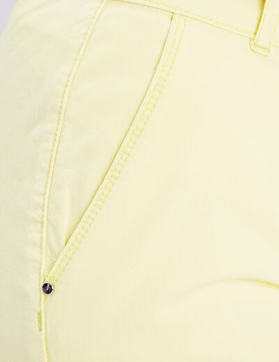 Pantalon chino droit jaune pastel femme