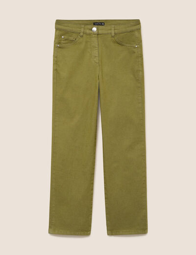 Pantalon magique Le L&eacute;ger coupe droite vert kaki femme
