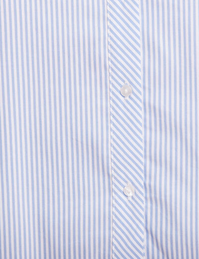Chemise manches longues bleu femme