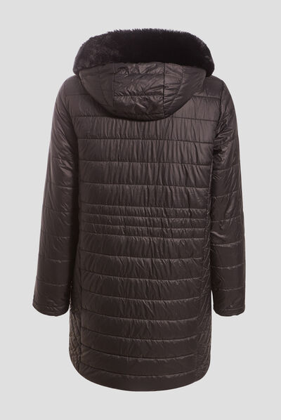 Doudoune droite réversible noir femme