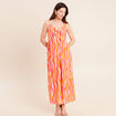 Robe longue &eacute;vas&eacute;e &agrave; fines bretelles orange femme