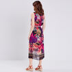 Robe longue droite ceinturée rose femme