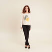 Pull manches longues creme femme