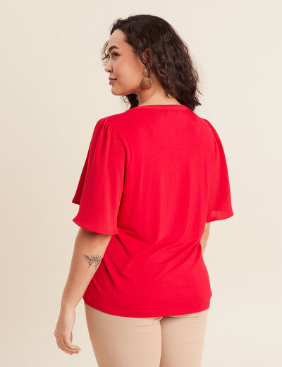 T-shirt manches courtes rouge femme