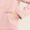 Veste boutonnée en jean rose pastel femme