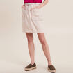 Jupe droite r&eacute;versible 2 poches beige femme