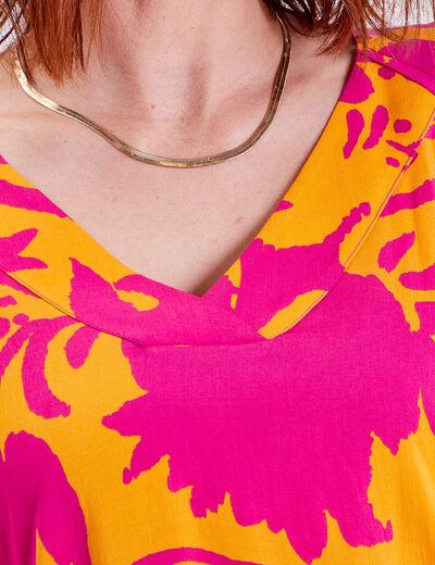 Blouse manches 3/4 jaune foncé femme