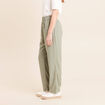 Pantalon large taille haute vert clair femme