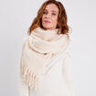 Écharpe à franges creme femme