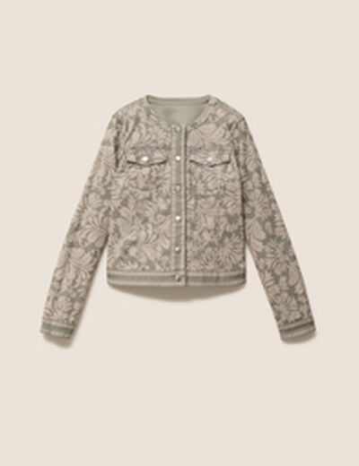 Veste cintr&eacute;e r&eacute;versible manches longues gris femme