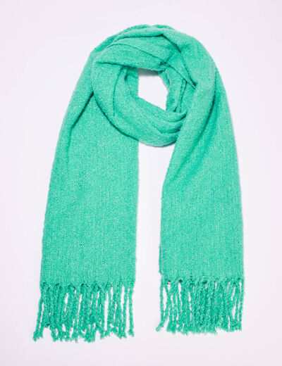&Eacute;charpe &agrave; franges vert &eacute;meraude femme