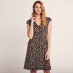 Robe droite col en V noir femme