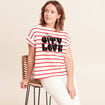 T-shirt droit col rond manches courtes rouge femme