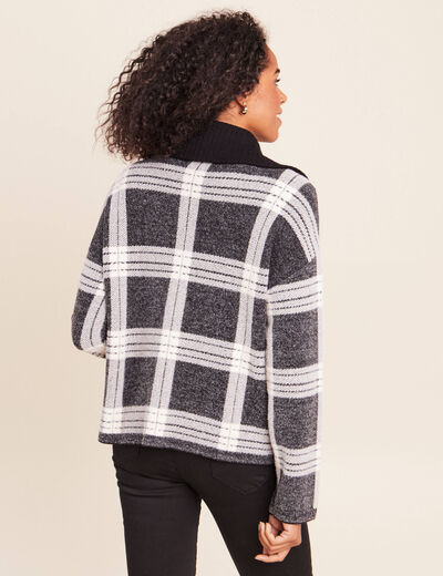 Gilet col camionneur gris anthracite femme