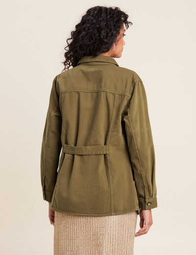 Surchemise en jean vert olive femme