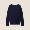 Pull col v manches longues &agrave; sequins bleu marine femme