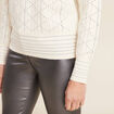 Pull manches longues clous ecru femme
