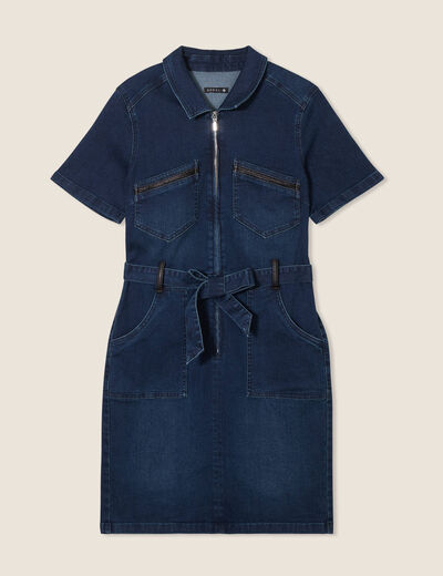 Robe ajustée en jean denim brut femme
