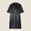 Robe droite simili cuir noir femme