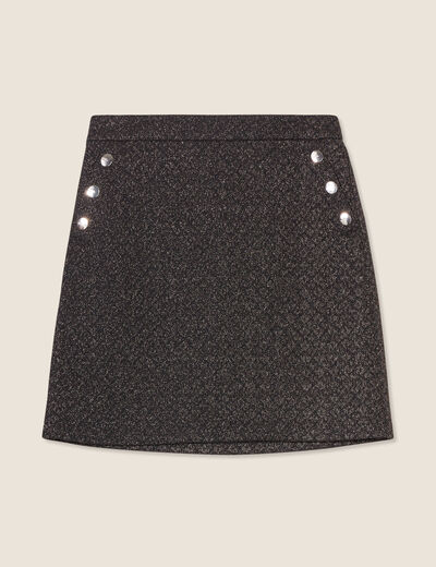 Jupe trapèze boutons couleur cuivre femme