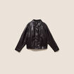 Blouson col montant marron femme