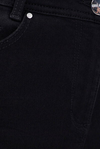 Pantalon large taille haute noir femme