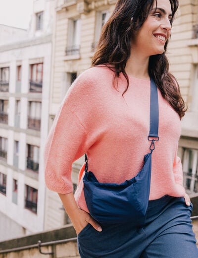 Pull manches coudes rose femme